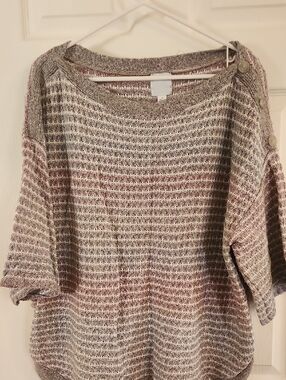 Sunday 3/4 Sleeve Knit Multi-Color Sweater